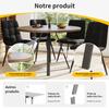 Round Dining Table (80×80×75cm), Coffee Table for 4, Suitable for Dining Room, Living Room, Metal Table Legs, Walnut-colored Desk and Black Legs