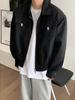Men's Oversized Khaki Baseball Jacket - High-End CleanFit Workwear Pilot Style