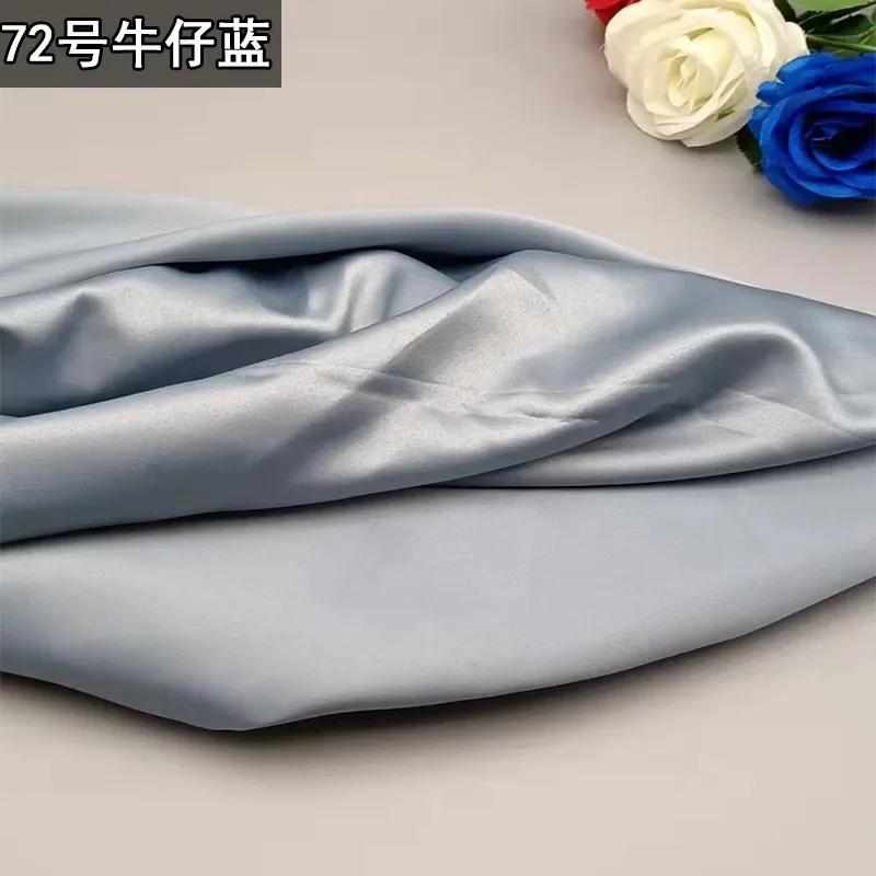 100x150 см атласная ткань по метрам для рубашек, платьев, пижам, шитья, гладкая однотонная ткань высокой плотности, сине-белая, мягкая ткань