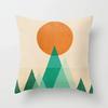 Colorful geometric landscape pillowcase sun and moon mountain pattern cushion modern art style sofa decoration pillow