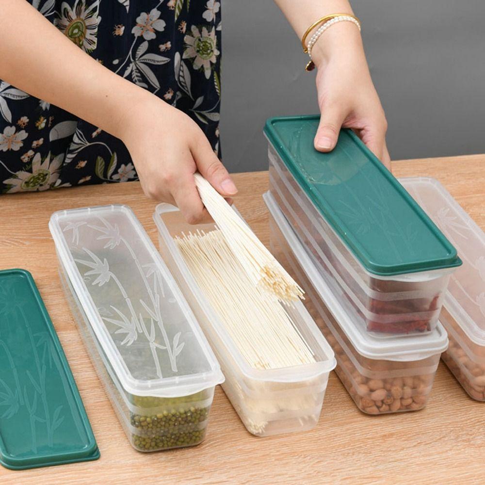 Rectangular Noodles Storage Box Plastic Pasta Box Portable Food Storage Container Home