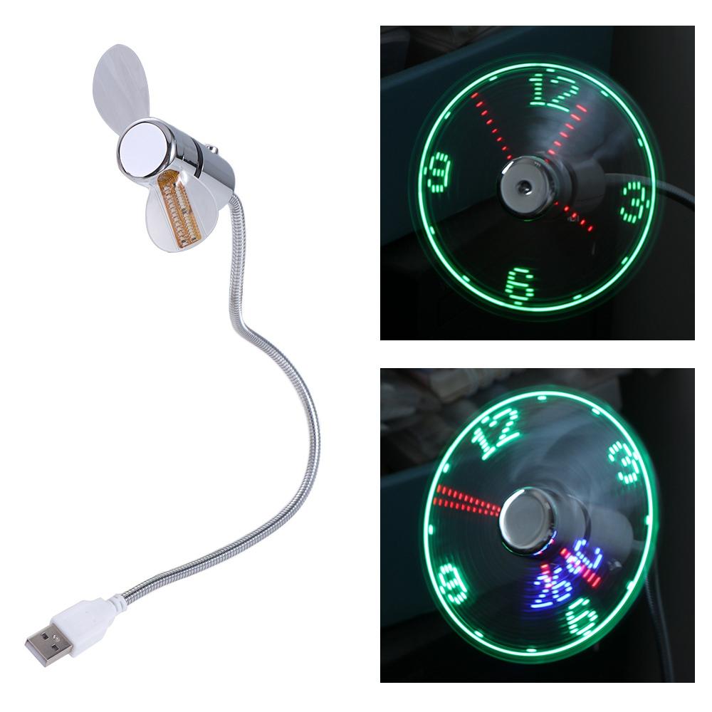 Дисплей времени и температуры Часы Охлаждающий вентилятор Регулируемый светодиодный вентилятор для часов Мини-ПК Ноутбук