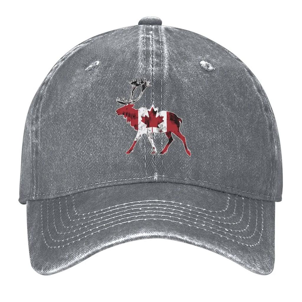 Maple Leaf Caribou Canadian Flag Canada Baseball Cap Luxury Hat Dropshipping Golf Hat Big Size Hat Ladies Men's