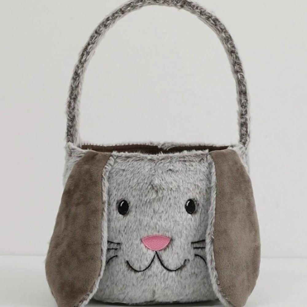 Bunny Easter Basket Long Ear Easter Bucket Candy Gift Bag Plush Basket  Kids Gift