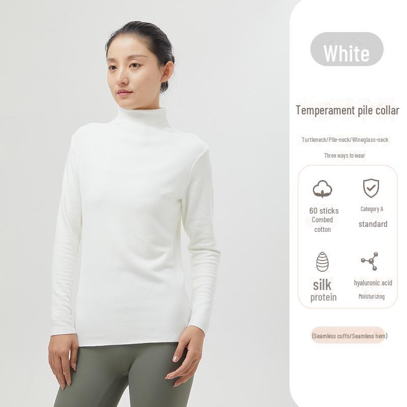 Women's High-Collar German Velvet Long-Sleeve Top: Slim Fit, Heat-Generating, Hyaluronic Acid-Enhanced, Perfect for Autumn and Winter.