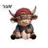 Baseball Team Souvenirs 2Pcs Bull Figurines, Creative Resin Animal Statue for Desk Shelf, Sports Room Decoration Home Office Decor, Unique Gift