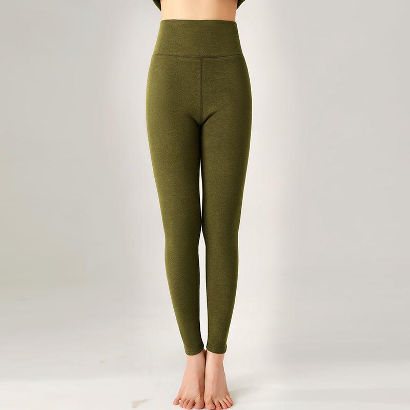 Long Johns Women's New Женская одежда Утепленные флисовые термоштаны Интегрированные флисовые леггинсы с высокой талией