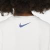 Nike Свитшот с принтом логотипа, круглый вырез, повседневный флис, детские топы, белый DQ3860-133