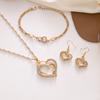New Accessories Set Wedding Dinner Wedding Accessories Double Love Peach Heart Earrings Necklace Bracelet Spot
