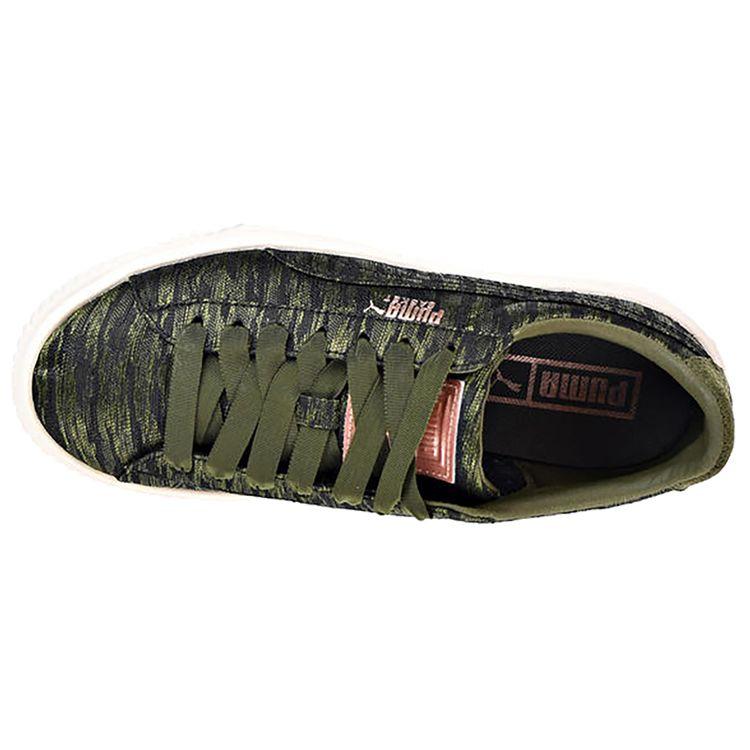Puma Кроссовки женские Basket Platform Velvet Rope - Olive Night Green 364092-01