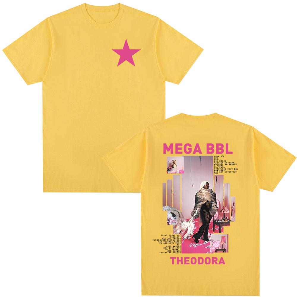 Rapper Theodora Mega Bbl Album Tshirt Unisex Women Hip Hop Fashion T Shirt Casual Cotton Loose Short Sleeves Tshirts Streetwear
