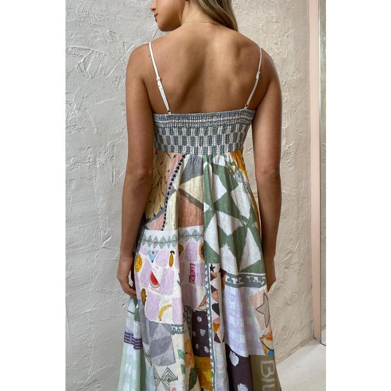 Женские новые летние сексуальные платья-халат из хлопка и льна с принтом