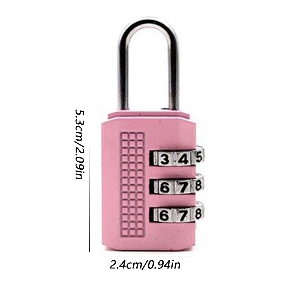 Mini Number Lock 3 Digit Zinc Zinc Alloy Padlock Portable Password Lock  Trolley Case