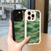 Phone case: 2D flat design suitable for iPhone 18 17 16 15 14 13 Pro tiered protective case, jade sea waves, Christmas and Halloween gift