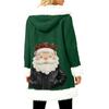 Unisex Casual And Fashionable Plush Collar Hooded Long Sleeved Christmas Printing Jacket