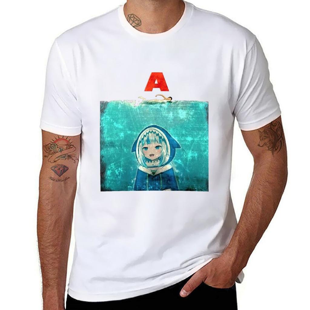 Gawr Gura Hololive Horror Art Limited Tshirt Casual Breathable Short Sleeve Top Tshirt