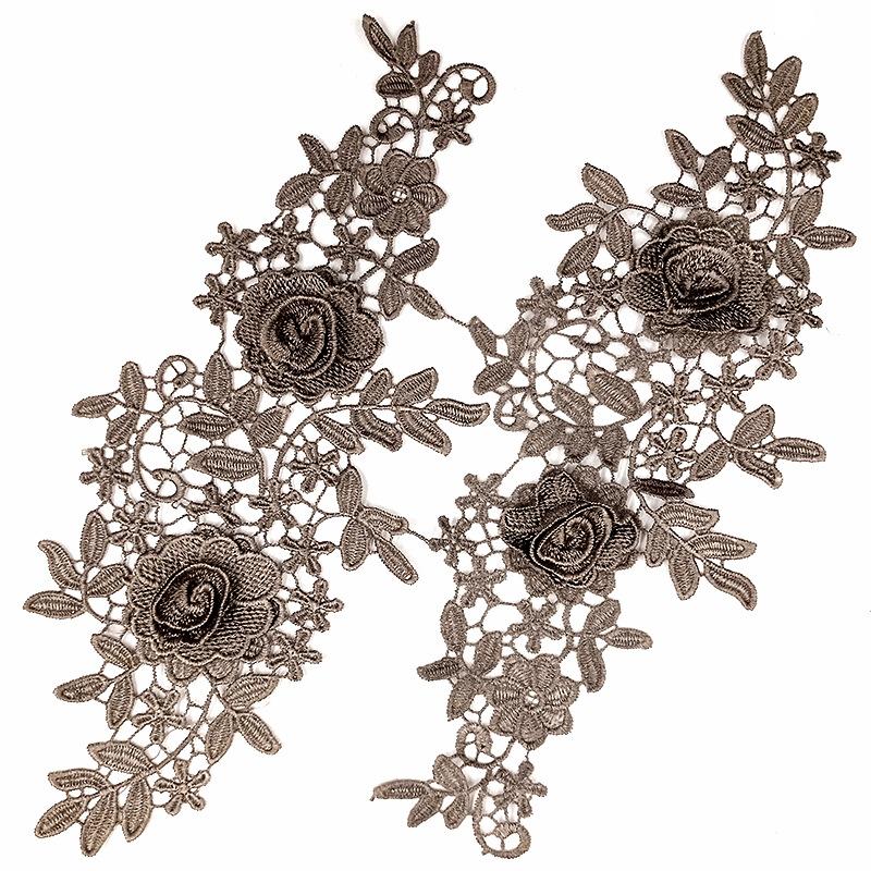 Embroidery Three-Dimensional Hollow DIY Embroidery Pair Lace Lace Accessories Polyester Filamentation Applique Floating Flower