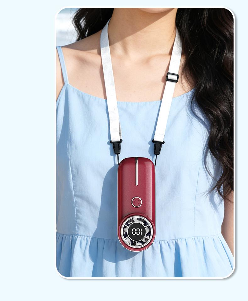 Compact High-Speed USB Rechargeable Digital Display Handheld Fan for Strong Summer Breeze