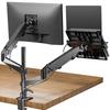 Screw Type Artificial Fujii Dual Monitor Arm LCD Display Arm with PC Tray Altitude Gas Spring Type Compatible with Inches Load Capacity Cable Storage