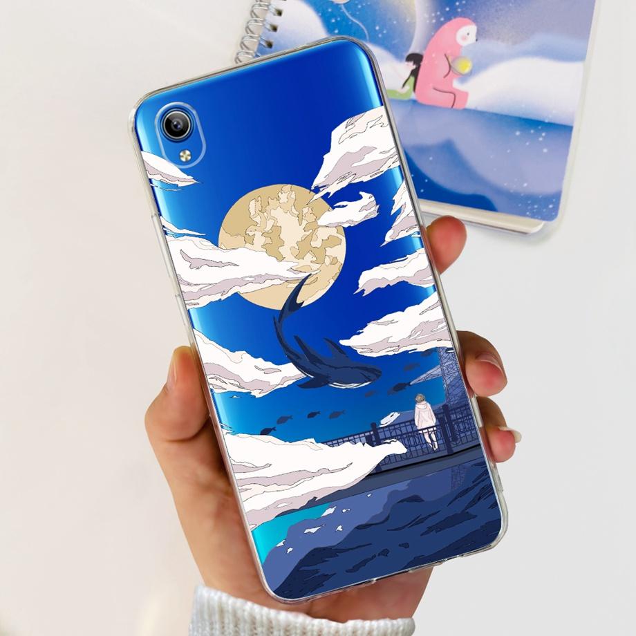 For Vivo Y1s 2020 1929 Back Case Vivo Y91c Y90 1820 1823 Y91i India Soft Silicone Matte Bumper Flower Butterfly Print Coque Capa