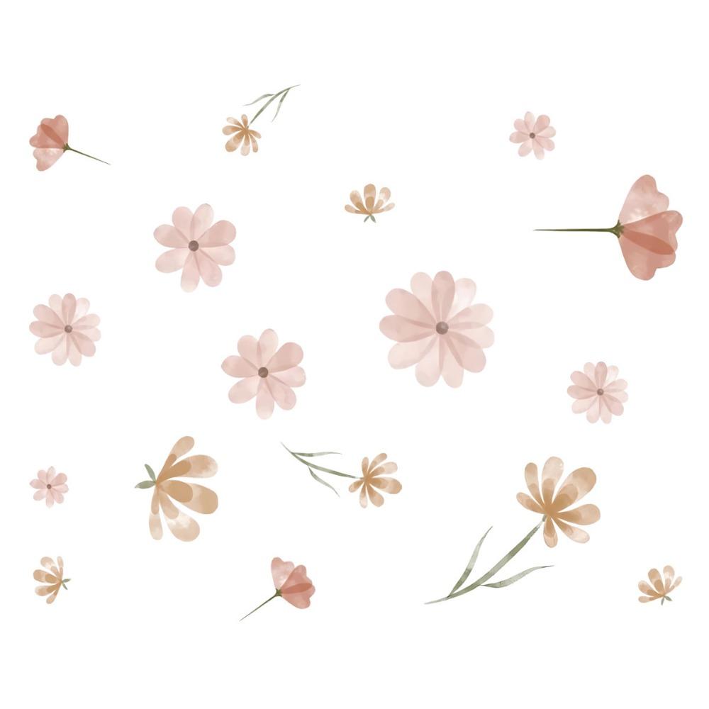 Boho Flowers Wall Stickers Watercolor Wall  Art INS Murals  Nursery Kindergarden