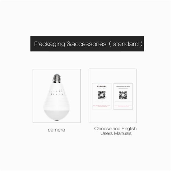 960P Wi-Fi Панорамная камера Лампа 360 градусов «рыбий глаз» Беспроводная домашняя безопасность Видеонаблюдение Night V