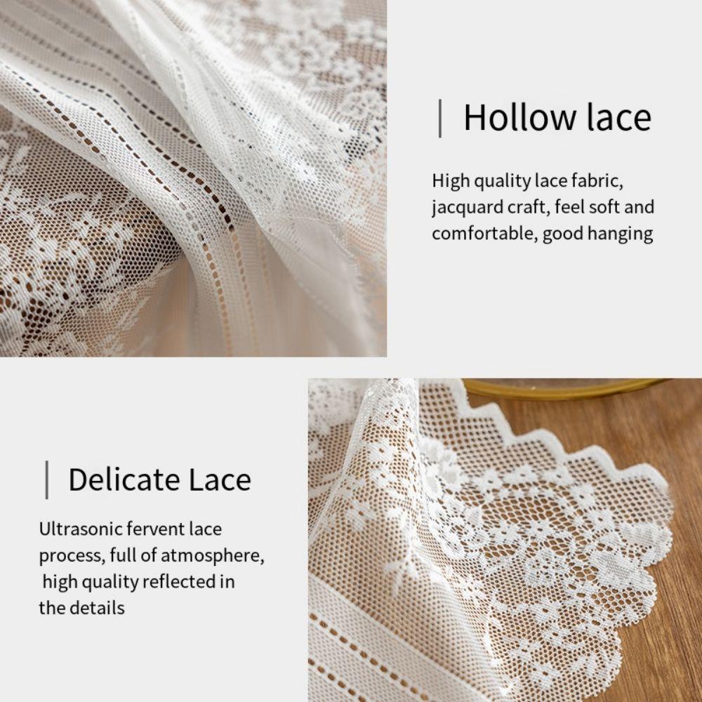 French Romantic Embroidered Table Cover Semi-Sheer Table Doilies Lace Jacquard Table Runner Home