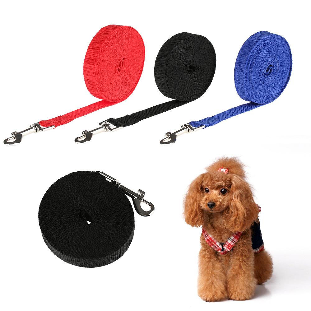 10m Solid Color Puppy Kitten Training Strap Dog Cat Lead Wire Walking Harness Pet Leash Nylon Rope