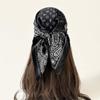 Black and white cashew floral silk scarves wholesale hot-selling, 71cm headscarves, headscarves, square scarves for women, summer thin scarves