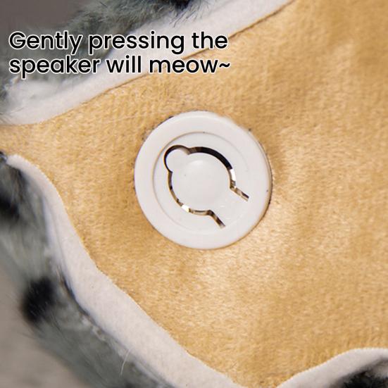 Realistic Meowing Kitten Plush Toy Soft Stuffed Kitten Model with Bamboo Charcoal Sleeping Cat Plushie for Air Purification Christmas Birthday Gift