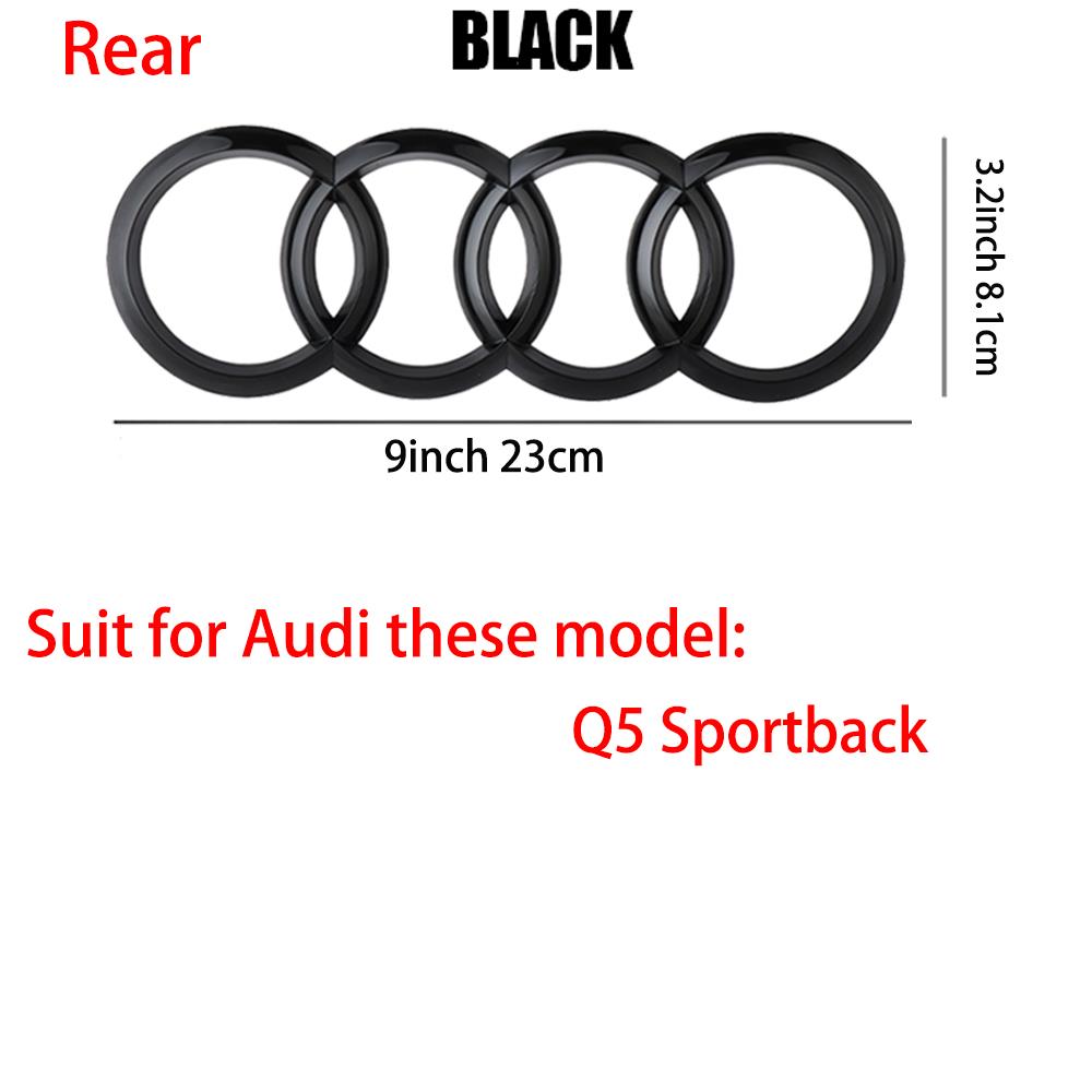 4 Rings Logo ABS Car Front Grille Hood Emblem Rear Trunk Badge Sticker Valve For Audi A3 A4 B8 8P A5 A6 A7 A8 Q2 Q3 Q5 Q7 Sline