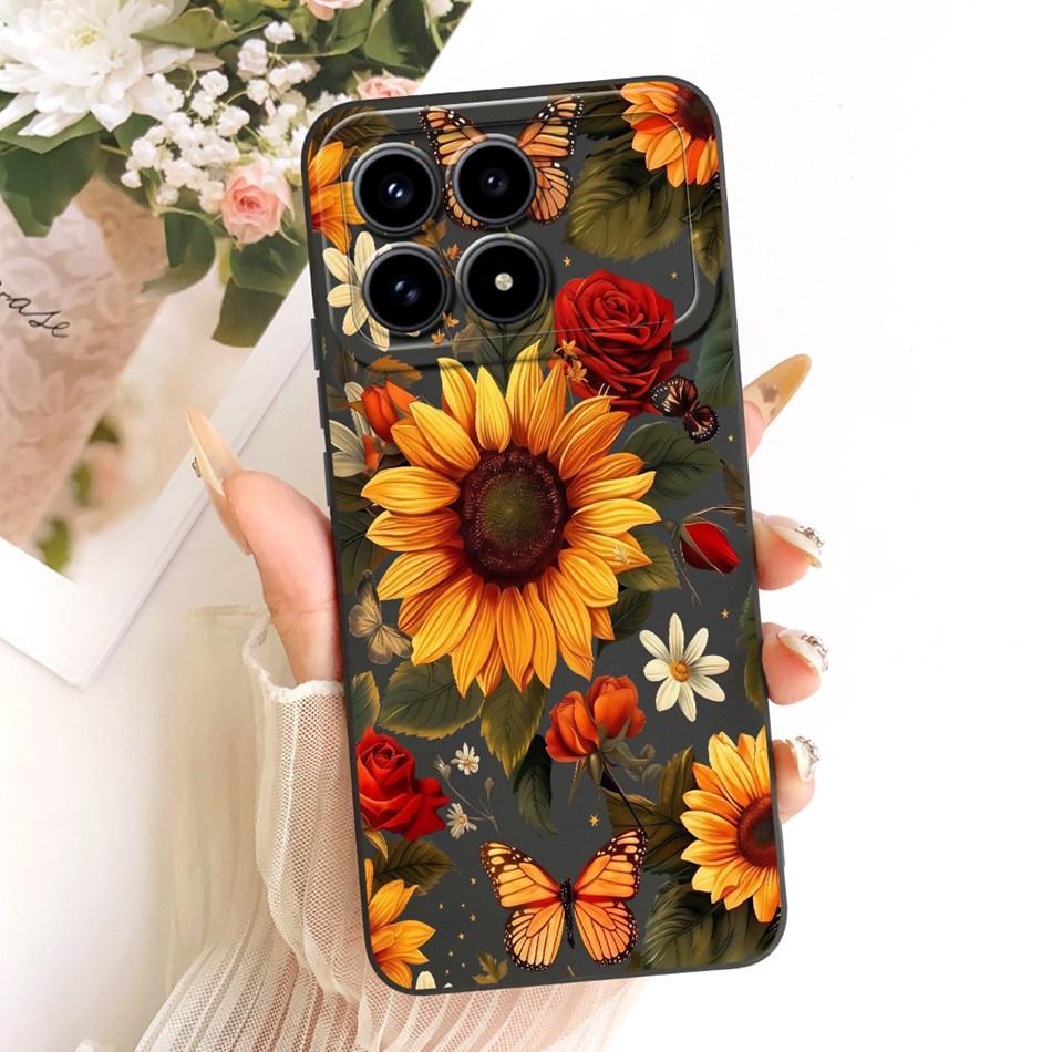 For Xiaomi Redmi K90 Cute Cat Flower Cartoon Phone Case For Redmi K 90 K90 Pro Max 5G Shockproof Soft Silicone Cases Bumpers
