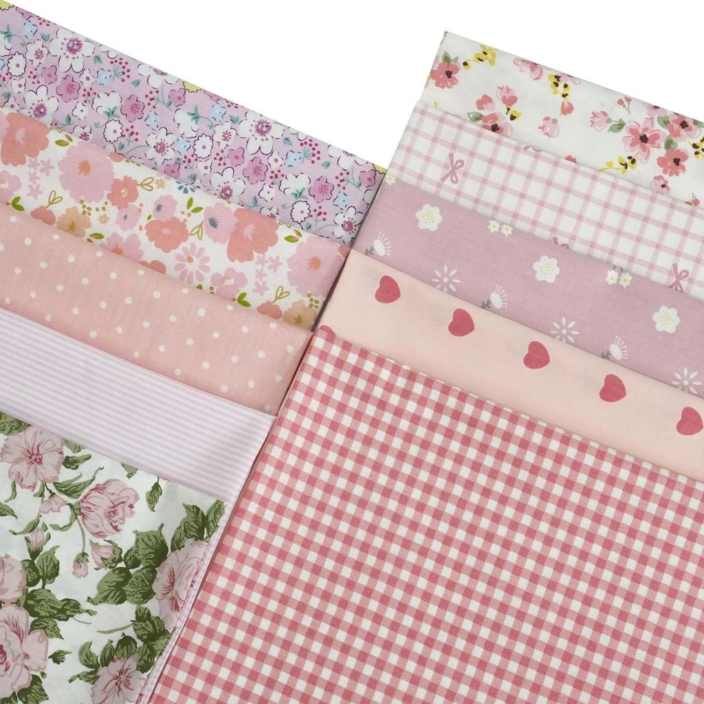 Набор из 10шт Бантик Цветочный Принт Вырез Милый Счастливый DIY Поделки Ткань 50x50см Ткань, Материал, Обрезки, Сумка, Набор,