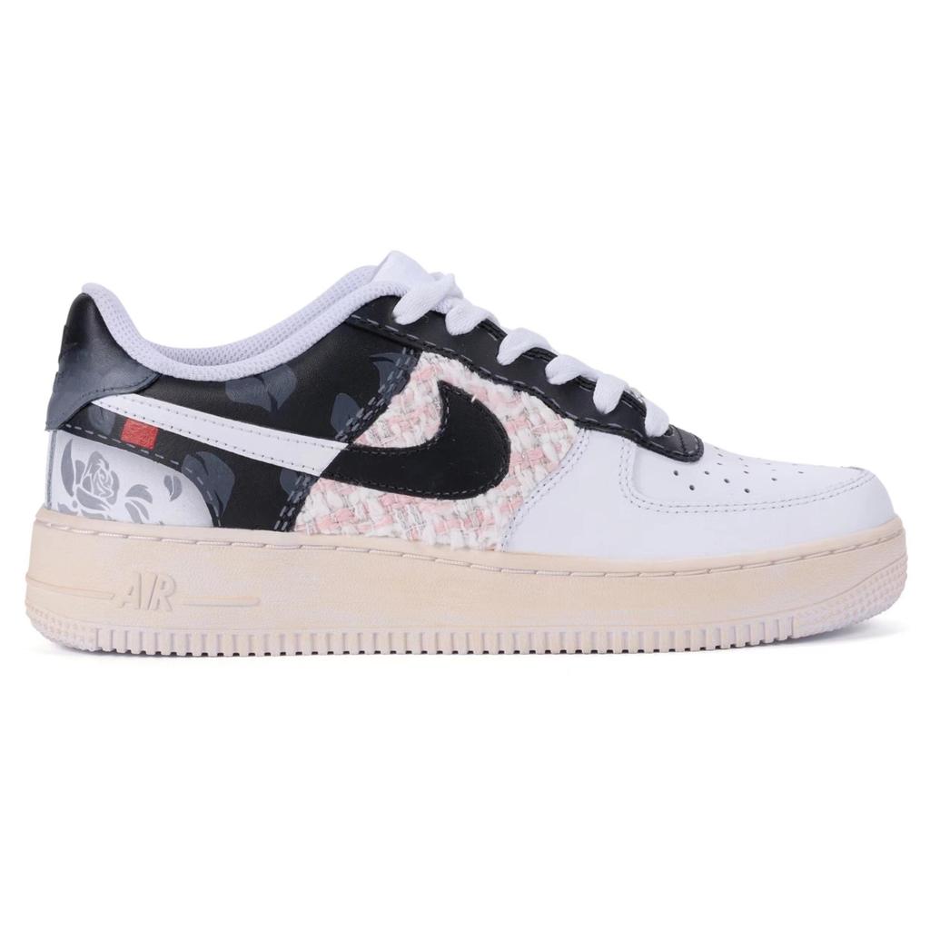 Nike Air Force 1 LE Кожаные Нескользящие Амортизирующие Устойчивые к истиранию Низкие Скейтбордические Кроссовки GS Серый Белый Черный DH2920-111(КомандаР-)