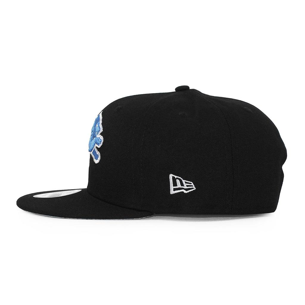 [New Era] 9FIFTY Snapback Cap Detroit Lions NFL Team Basic Snapback Cap DETROIT LIONS American Football 950 Baseball Cap Hat Black [Used]