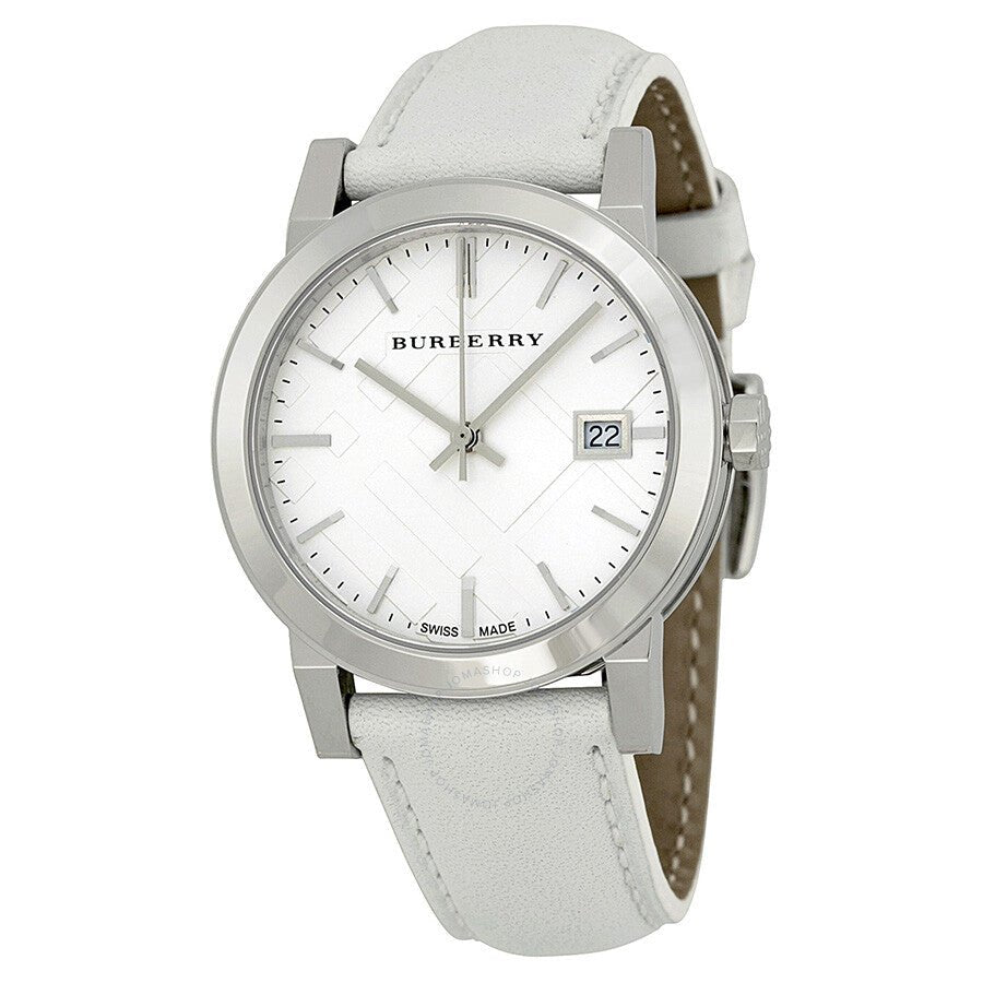 Burberry Женские часы The City с белым циферблатом и ремешком из белой кожи BU9128