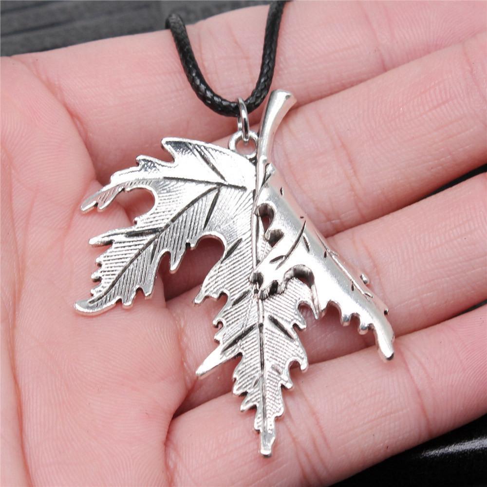 Креативное кожаное ожерелье-цепочка с металлическим кулоном в виде листа и цветка для женщин - Идеально для Дня святого Валентина