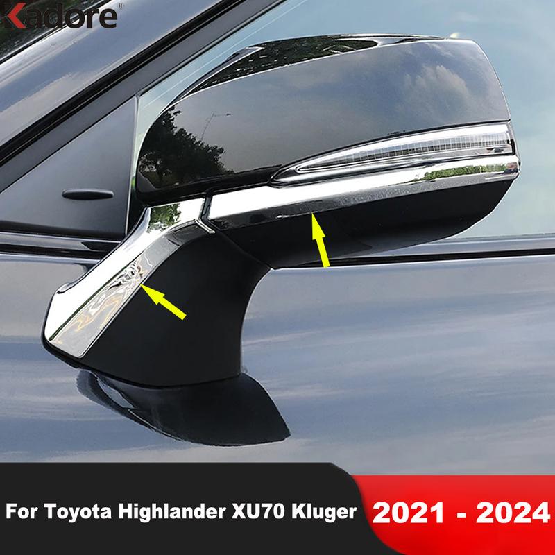 Автоаксессуары для Toyota Highlander Hybrid 2024 Хромированные накладки на зеркала заднего вида боковых дверей