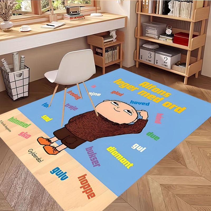 Alfons Aberg Print Rug, Washable Floor Carpet, For Entryway Dorm Laundry Room Office Study, Home Decor Birthday Christmas Gift