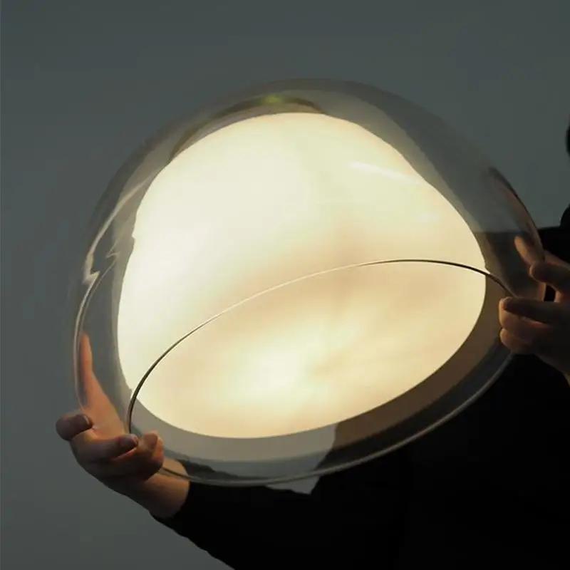 Подвесной светильник из скандинавского стекла, светодиодные минималистичные кремовые подвесные лампы для ресторана, гостиной, спальни, кабинета, домашнего декора