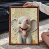 Блестящий набор для создания картины из жемчуга в рамке DIY с милым слоненком 3D-искусство из бусин на холсте Готовый для демонстрации Декор для стены дома Подарочный набор для творчества