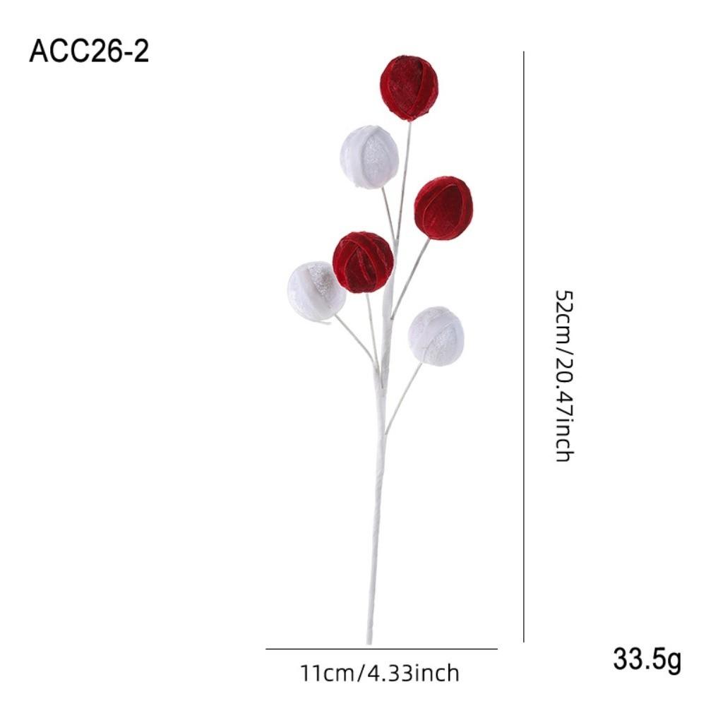 Simulated Xmas Tree Decorations Flocking Lollipop Christmas Flowers Christmas Tree Decoration