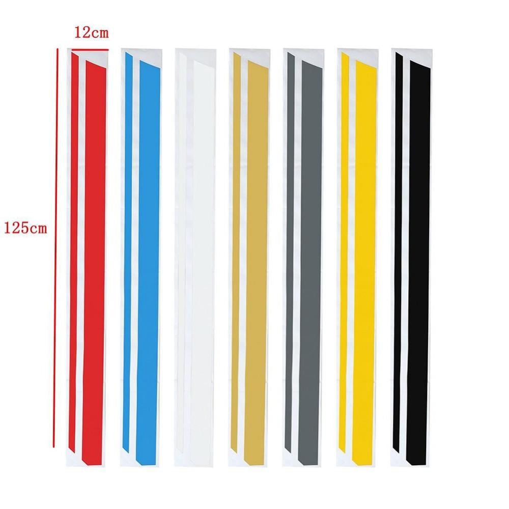 125x12CM Universal Car Hood Sticker Vinyl 7 Color Long Stripe Waterproof Auto Body Decor Self Adhesive Decal DIY Car