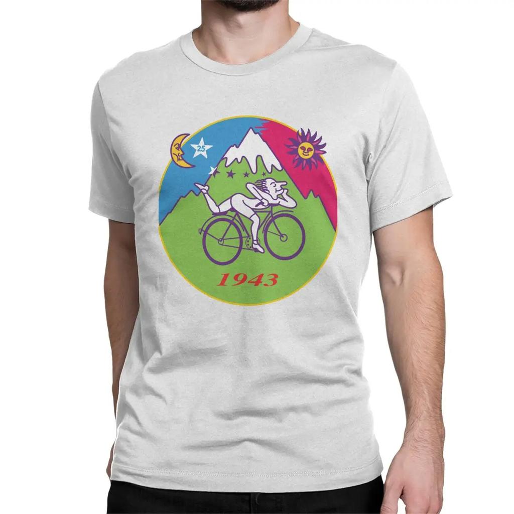 Мужская футболка с новинкой «День велосипеда Альберта Хофмана 1943» и мультяшным рисунком