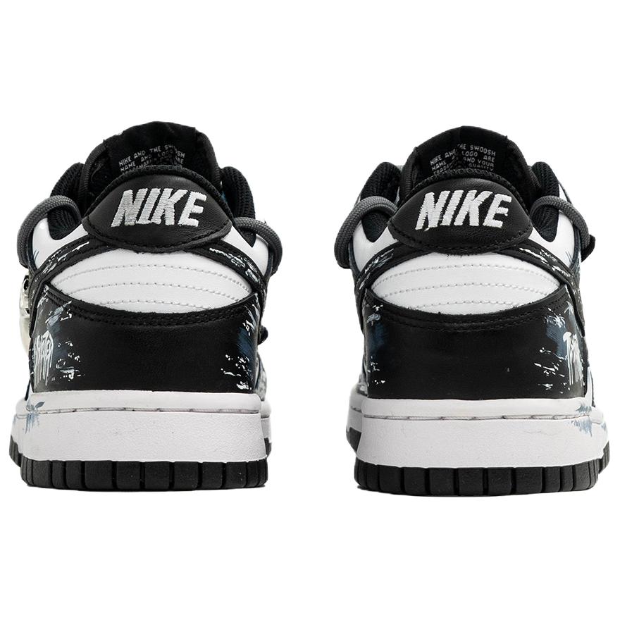 Nike Кроссовки Dunk Kaleidoscope, Чернильные брызги, Сумка для покупок, Износостойкие, Низкие, Для скейтборда, Мужские, Черно-бело-синие, DD1391-100(Team1023-S-BOX)