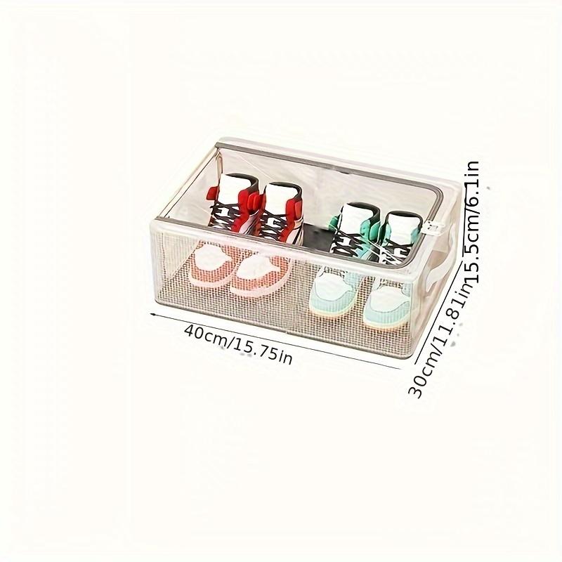 Складной прозрачный ящик для хранения обуви с прочным стальным каркасом, универсальный органайзер под кровать для обуви и одежды, модный нейлон