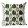 Nordic Geometric Leaf Flower Cushion Green Floral Pillow For Home Sofa Decorative Linen Throw Pillowcase