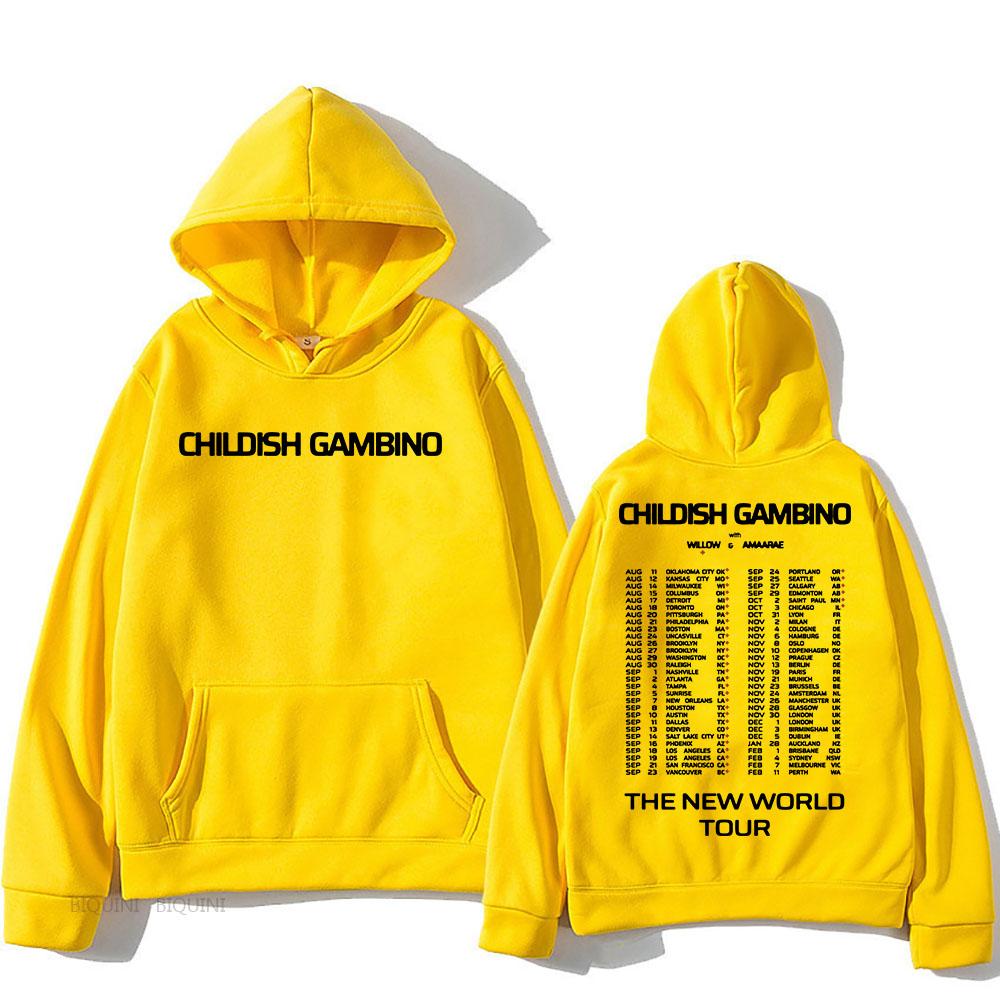 Толстовки The New World Tour Childish Gambino Певец Толстовки Теплый Длинный Рукав Sudaderas Мужская Одежда Топ