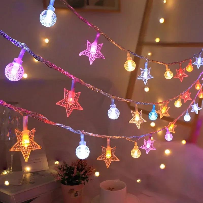 Multicolor Battery Powered Star Globe String Lights IP65 Waterproof LED Fairy Lights for Outdoor Tree Garden Party Decoration
