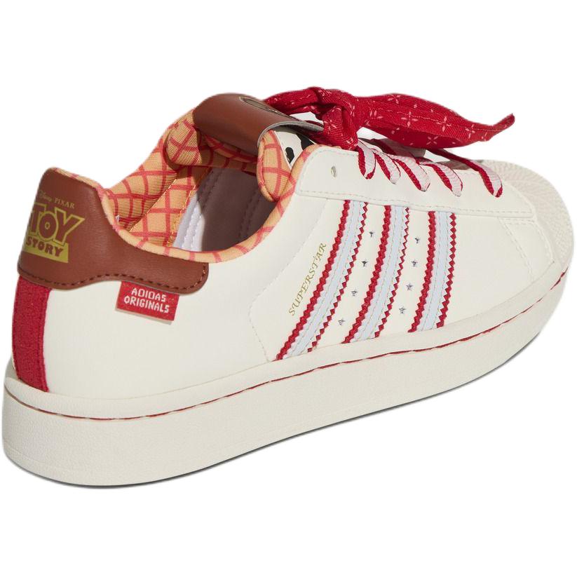 adidas Disney X Originals Superstar 2 Универсальные Удобные Нескользящие Низкие Детские Кроссовки Детские кроссовки Молочно-белые Красные KK4472
